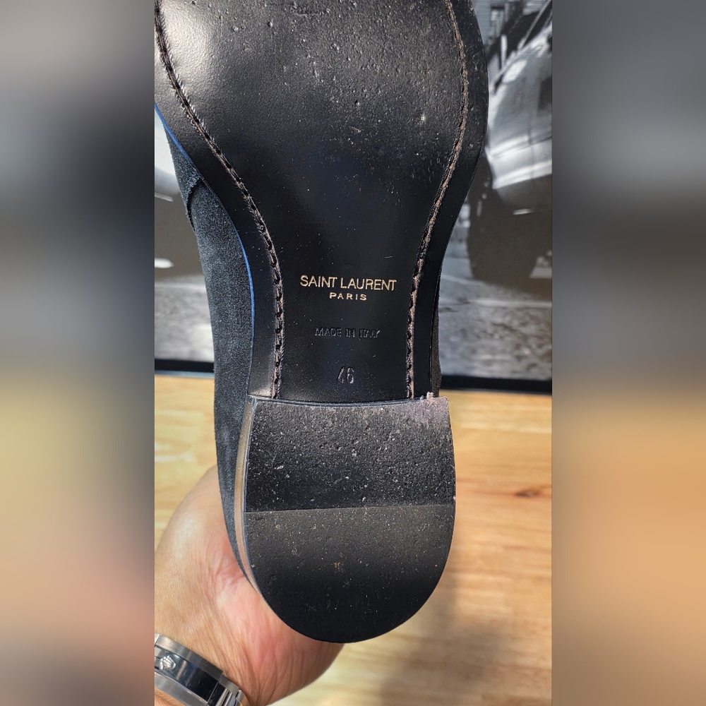 Saint Laurent Paris Wyatt Jodhpur harness boots in black suede EU 46 / US 13 - Picture 3 of 13